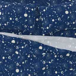 Constellations Sheets - Solar System Blue By Heatherdutton Vintage Galaxy Celestial Stars Cotton Sateen Sheet Set Bedding Spoonflower - thumbnail 3