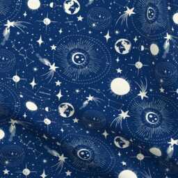 Constellations Sheets - Solar System Blue By Heatherdutton Vintage Galaxy Celestial Stars Cotton Sateen Sheet Set Bedding Spoonflower - thumbnail 4