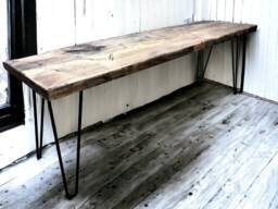 Bruntsfield - Industrial Scaffold Board Bench Seating On Steel Hairpin Legs - The Faversham