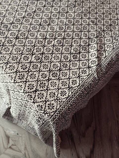 Indian Handmade Handblock Kantha Quilt , Kantha Bedspread, Coverlet, Throw Bedcover Size Queen - image 1