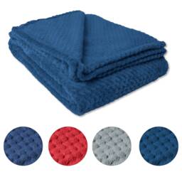 Blanket Flannel Fleece Bed Warm Cosy Waffle Throw Over Ultra Soft Sofa - thumbnail 1