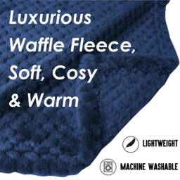 Blanket Flannel Fleece Bed Warm Cosy Waffle Throw Over Ultra Soft Sofa - thumbnail 2