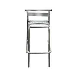 Metal Breakfast Bar Stool, Silver Stacking Industrial Counter Kitchen Pub Outdoor Stools - thumbnail 2