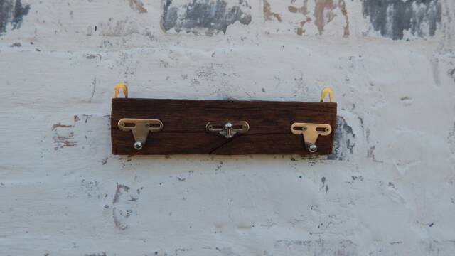 Barn Wood Key Hanger Farmhouse Rustic Hanging Display Driftwood Rack Wood Holder Recycled Hook Unique - image 1
