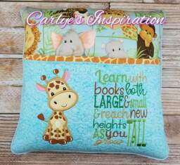 Reach New Heights As You Grow Tall Bundle Storybook Pillow Designs - 5x7 Design Includes 2 Digital Designs Giraffe Applique Safari