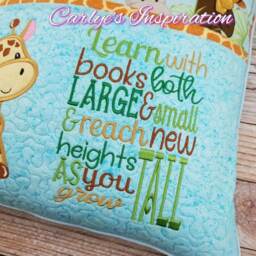 Reach New Heights As You Grow Tall Bundle Storybook Pillow Designs - 5x7 Design Includes 2 Digital Designs Giraffe Applique Safari - thumbnail 3