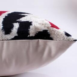 16x24 Ikat Velvet Pillow Cover, Handmade Cushion, Decorative Throw Pillow, Boho Cushion Turkish Home Decor - thumbnail 3