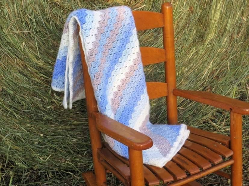 Cozy C2C Multicolored Crochet Baby Blanket Handmade With Love by