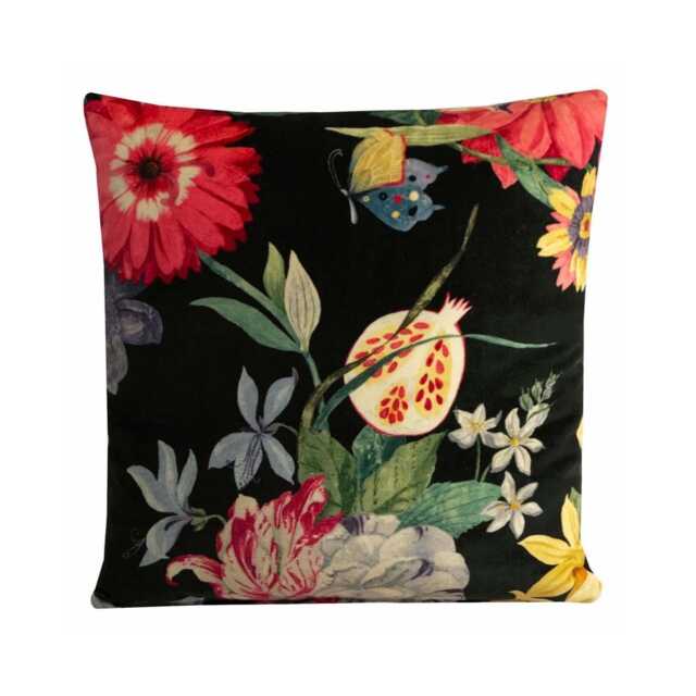 Black Velvet Tropical Floral Cushion Cover, Jane Churchill Ipanema - image 1
