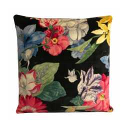 Black Velvet Tropical Floral Cushion Cover, Jane Churchill Ipanema - thumbnail 3
