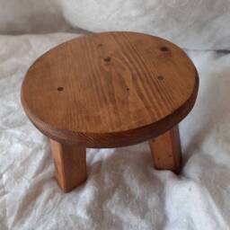 Handmade Wooden Miniature Stool Plant Stand Table - thumbnail 3