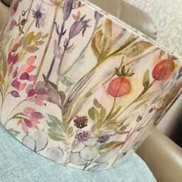 Voyage Maison Hedgerow Lotus Cream Drum Lampshade Ceiling Light/Table Lamp Pendant, Floral Watercolour Flowers Multicoloured - thumbnail 2