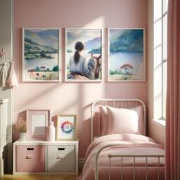 Girls Bedroom Horse Decor - Set Of 3 Horses Posters - Kids Pony Prints Room Wall Art Girl Nursery Playroom Artwork Print Gift - thumbnail 2