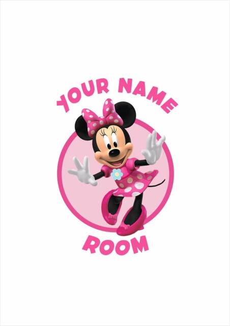 Custom Minnie - 277mm - Wall Sticker Personalised With Your Name Various Colours Available Door Sign - image 1