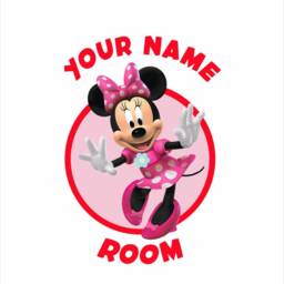 Custom Minnie - 277mm - Wall Sticker Personalised With Your Name Various Colours Available Door Sign - thumbnail 2
