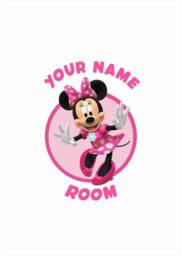 Custom Minnie - 277mm - Wall Sticker Personalised With Your Name Various Colours Available Door Sign - thumbnail 1