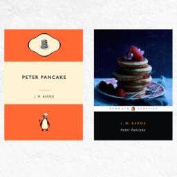 Peter Pancake J M Barrie. Book Title Poster. Lover Poster. Penguin Classic Cover. Pan Gift. Kitchen Art. Food Art - thumbnail 1