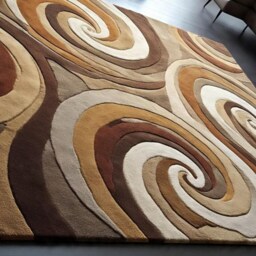 Hand Tufted Wool Oushak Rug, Modern Brown Mustard Floral Living Room Area Rug - thumbnail 2
