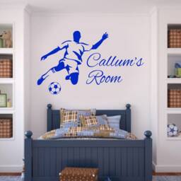Personalised Football Wall Sticker - Custom Footballer Room Name Kids Bedroom Art Rn - thumbnail 2