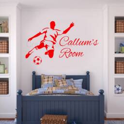 Personalised Football Wall Sticker - Custom Footballer Room Name Kids Bedroom Art Rn - thumbnail 3