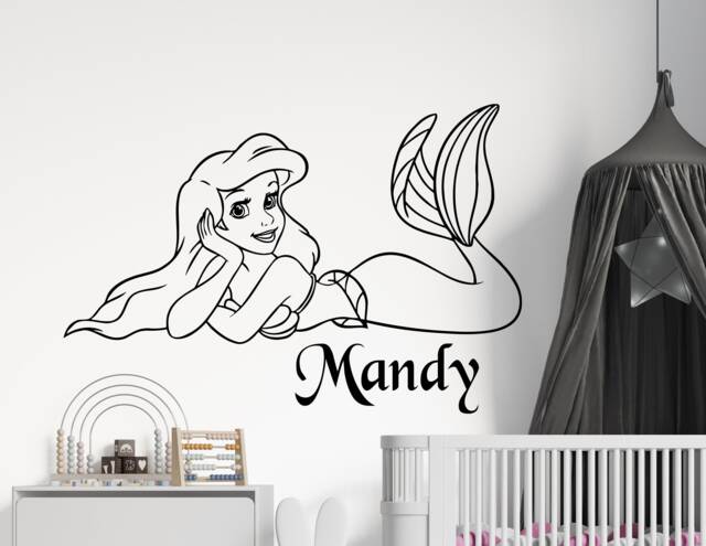 Personalized Princess Ariel Wall Decal Little Mermaid Nursery Decor 4109 - image 1