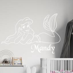 Personalized Princess Ariel Wall Decal Little Mermaid Nursery Decor 4109 - thumbnail 2