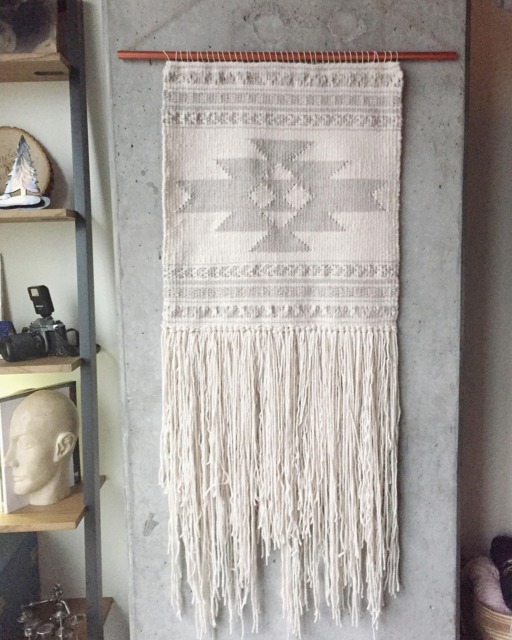 Custom - Large Geometric Cream Woven Wall Hanging, Weaving, Statement Art, Yarn Tapestry, Weaving - image 1
