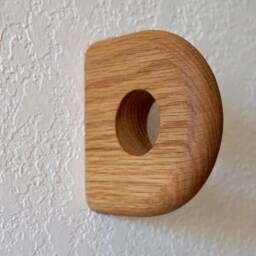 Minimal Oak Wood Curtain Rod Bracket, Holder - Solid White Oak Mount with Natural Finish - thumbnail 2