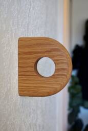 Minimal Oak Wood Curtain Rod Bracket, Holder - Solid White Oak Mount with Natural Finish