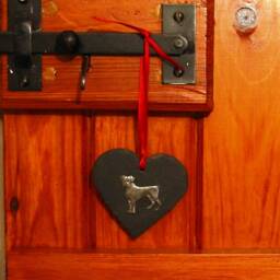 Boxer Dog Design Slate Heart Hanging Ornament - Christmas Decoration 2026 Gift Mum - thumbnail 4