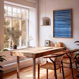Blue Stripe Poster, Modern Abstract Wall Art, Minimalist Coastal Print, Nautical Home Decor, Contemporary Ocean-Inspired Artwork - thumbnail 2