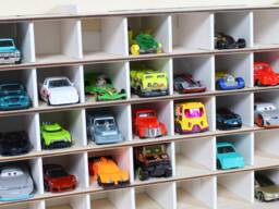 Personalized Toy Car Storage Display Plywood Nursery Decor - thumbnail 1