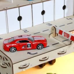 Personalized Toy Car Storage Display Plywood Nursery Decor - thumbnail 3