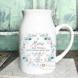 Personalised If ... Were Flowers I'd We'd Pick You Mum Nanny Grandma Granny Nan Nana Mother's Day Ceramic Small Vase Jug Mug Birthday Gift - thumbnail 1