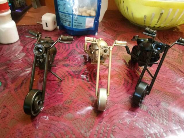 3 Old Fashion Motorcycle Sculpture Bike Harley 6.5 - image 1
