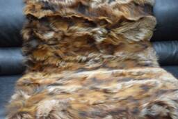 Real Fox Fur Blanket Throw Crystal Light Color, Home Warmer - thumbnail 1