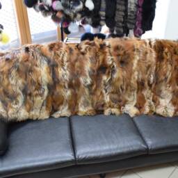 Real Fox Fur Blanket Throw Crystal Light Color, Home Warmer - thumbnail 2