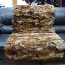 Real Fox Fur Blanket Throw Crystal Light Color, Home Warmer - thumbnail 4