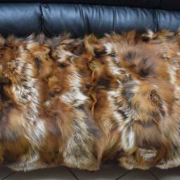 Real Fox Fur Blanket Throw Crystal Light Color, Home Warmer - thumbnail 3