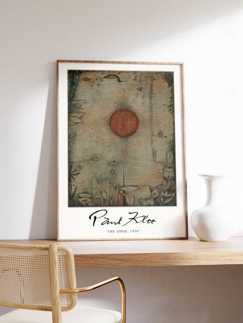 Paul Klee Exhibition Poster, The Edge, Art Print, Surrealist Art, Modernism, Cubism, Abstract Gift Idea, A1/A2/A3/A4 - image 1