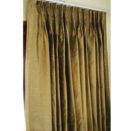 "Pair Of Earthy Green Silk Curtain Panels 26""x84" - thumbnail 3