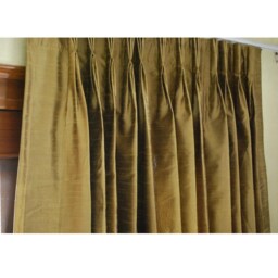 "Pair Of Earthy Green Silk Curtain Panels 26""x84" - thumbnail 2