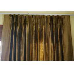 "Pair Of Earthy Green Silk Curtain Panels 26""x84" - thumbnail 4