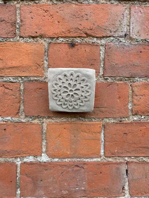 Handcrafted Concrete Flower Tile Indoor/Outdoor Wall Art - 10cm - image 1