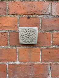 Handcrafted Concrete Flower Tile Indoor/Outdoor Wall Art - 10cm - thumbnail 1