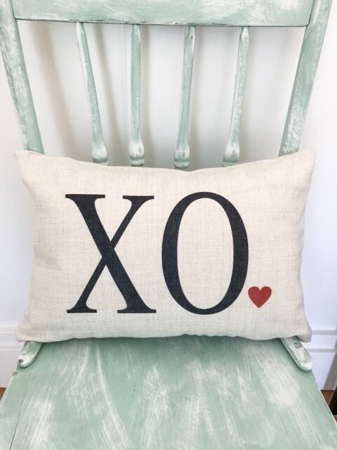 xo Heart Linen Lumbar Pillow Cover - Valentine's Day Decor - image 1
