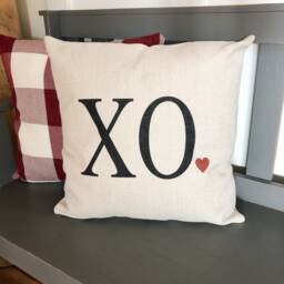xo Heart Linen Lumbar Pillow Cover - Valentine's Day Decor - thumbnail 2