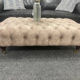 Handmade Chesterfield Velvet Footstool Coffee Table Ottoman - thumbnail 2