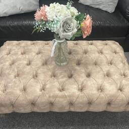 Handmade Chesterfield Velvet Footstool Coffee Table Ottoman - thumbnail 3