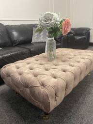 Handmade Chesterfield Velvet Footstool Coffee Table Ottoman
